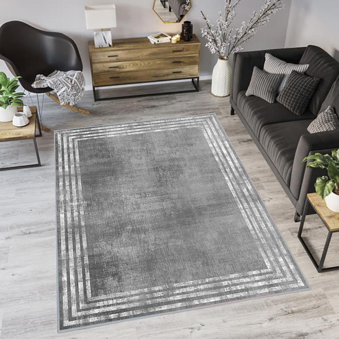 Dijital Baskı Yıkanabilir Kaymaz Taban Salon Halısı Ve Yolluk RVG0578