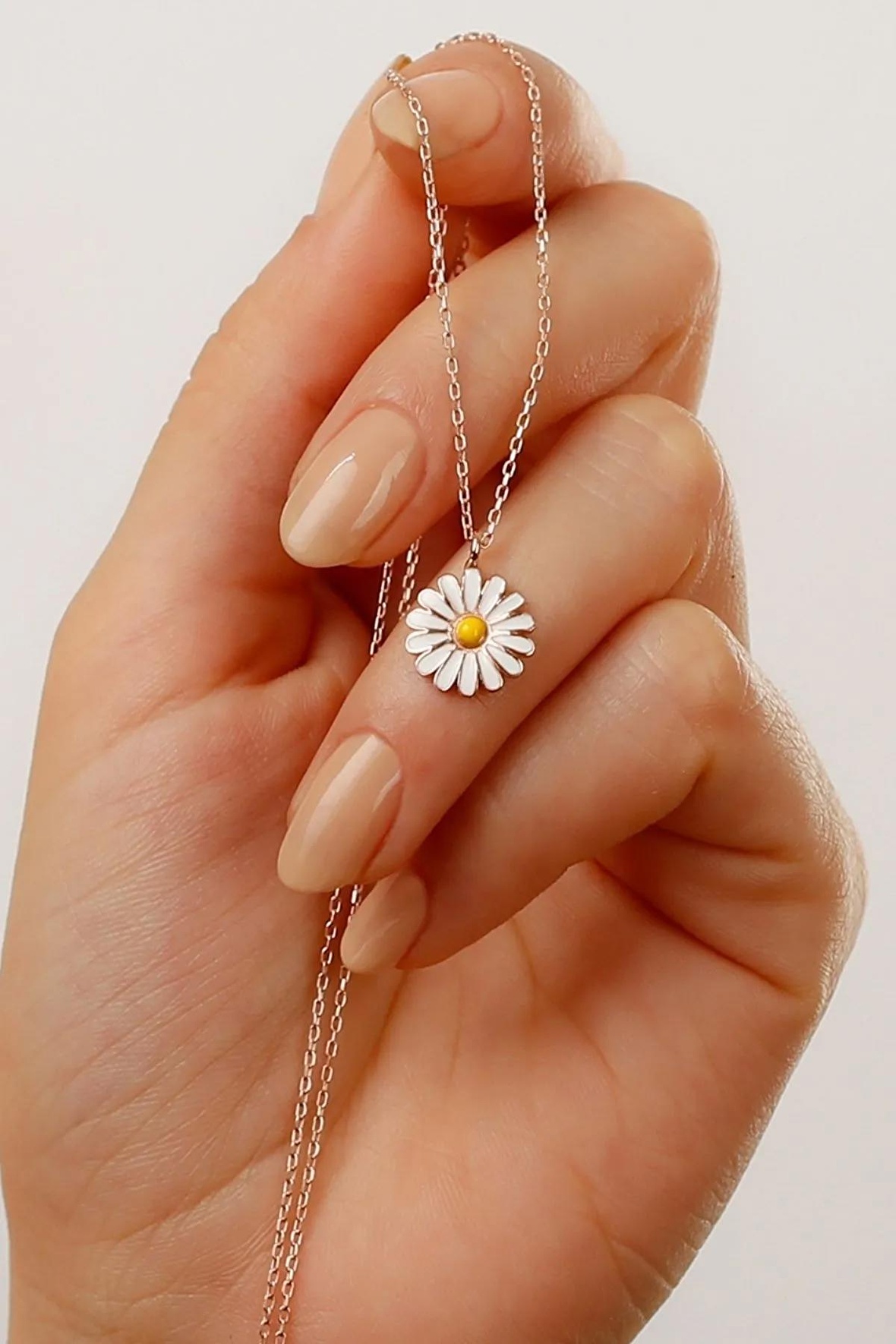 925 Ayar Papatya Rose Kadın Gümüş Kolye