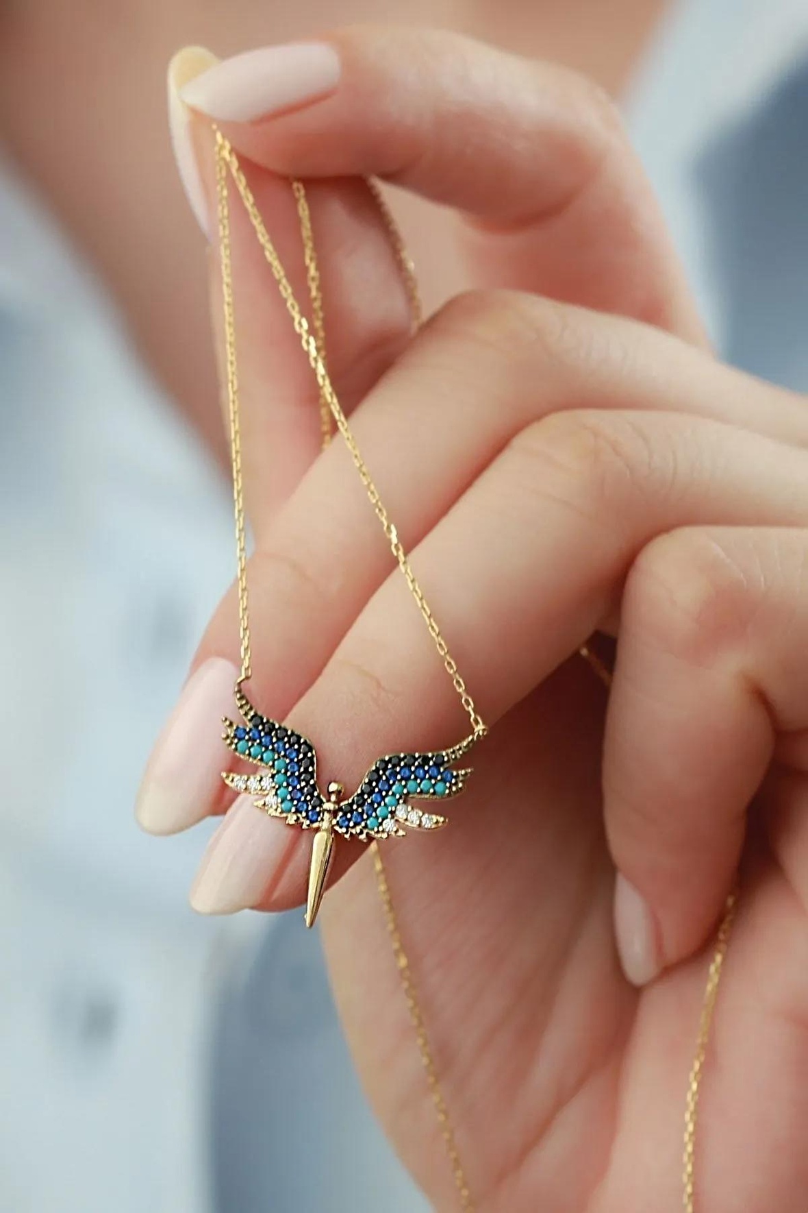 925 Ayar Zirkon Taşlı Mikail Gold Kadın Gümüş Kolye