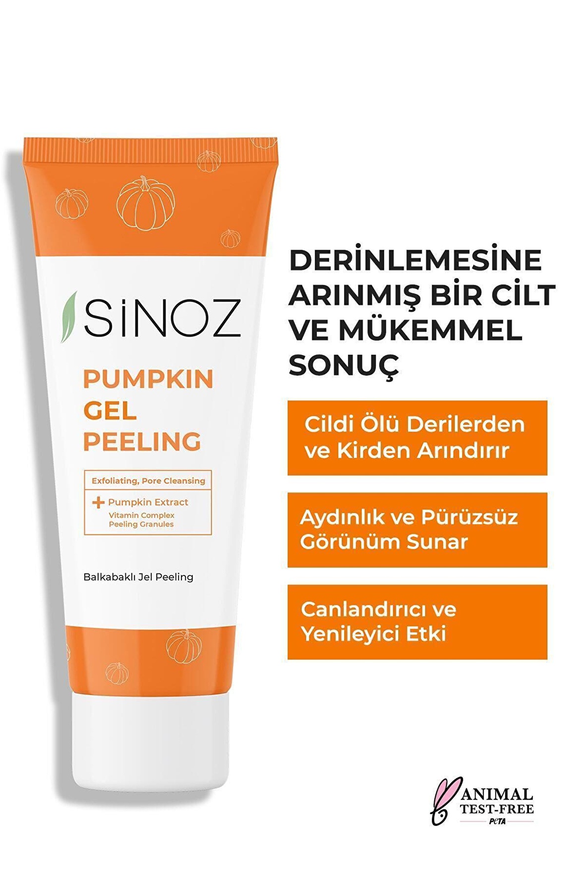 Sinoz Pumpkin Jel - Balkabağı Özlü, Ölü Derilerden Arındıran, Yenileyici Yüz Peelingi 100 Ml