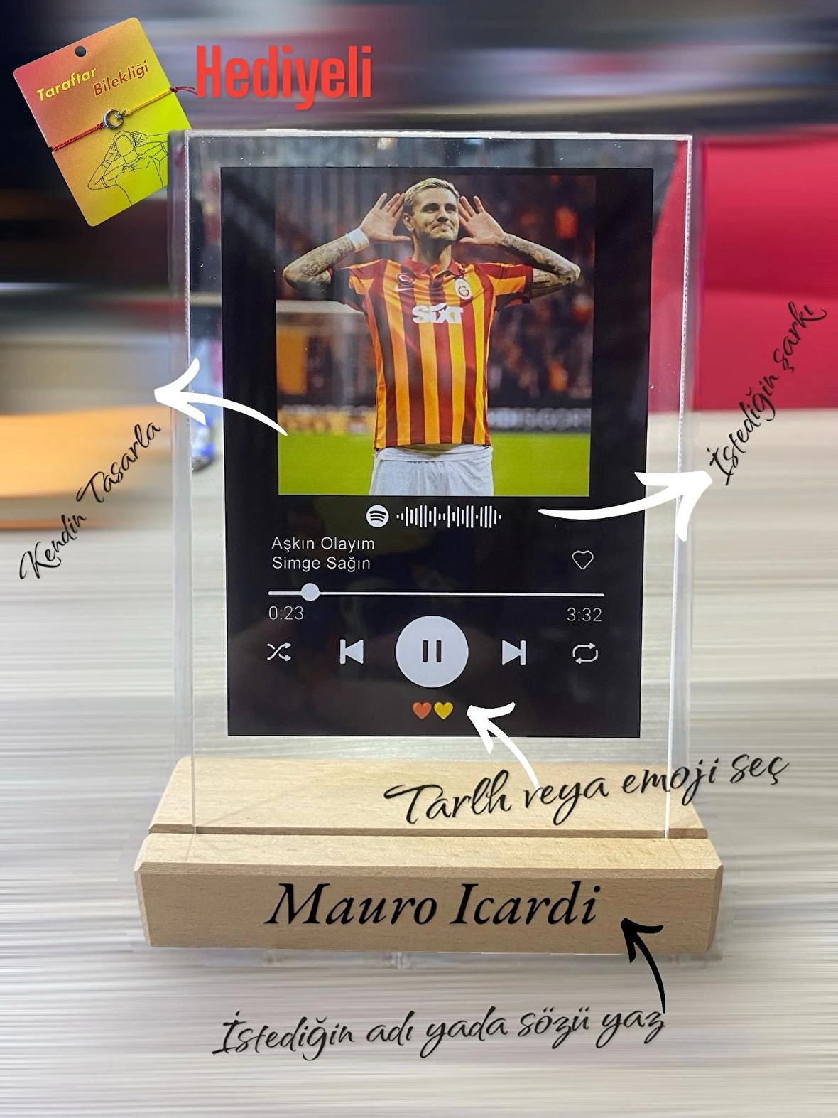 Taraftarlara Özel Fotoğraflı, Sözlü ve Barkodlu Spotify Masaüstü Plak