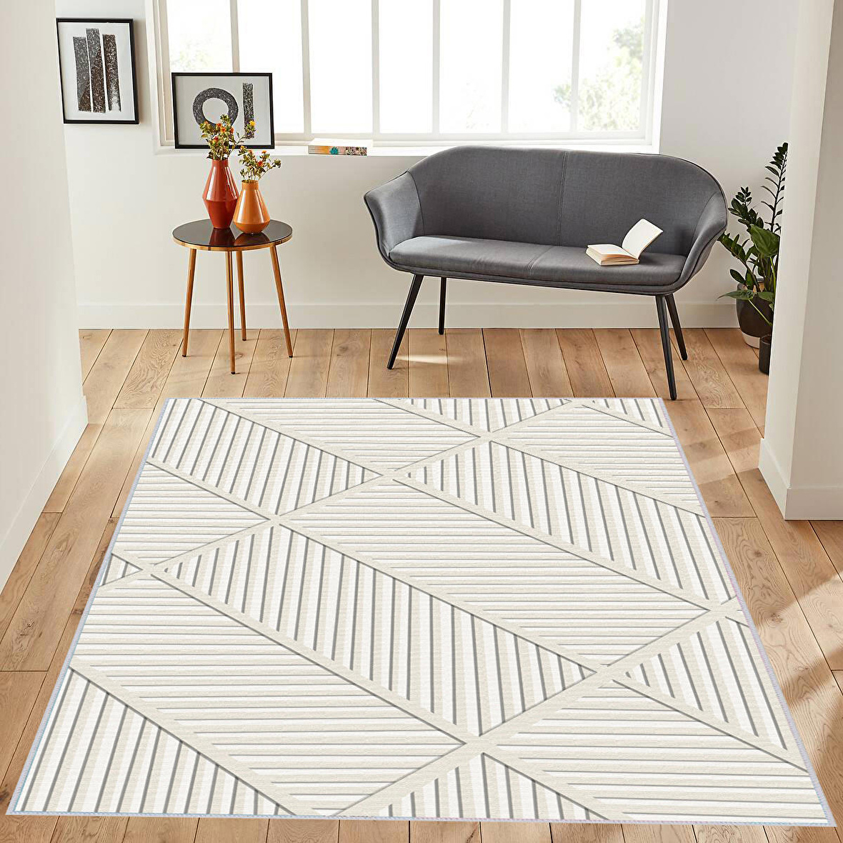 Dijital Baskı Yıkanabilir Kaymaz Taban Salon Halısı Ve Yolluk RVG1075