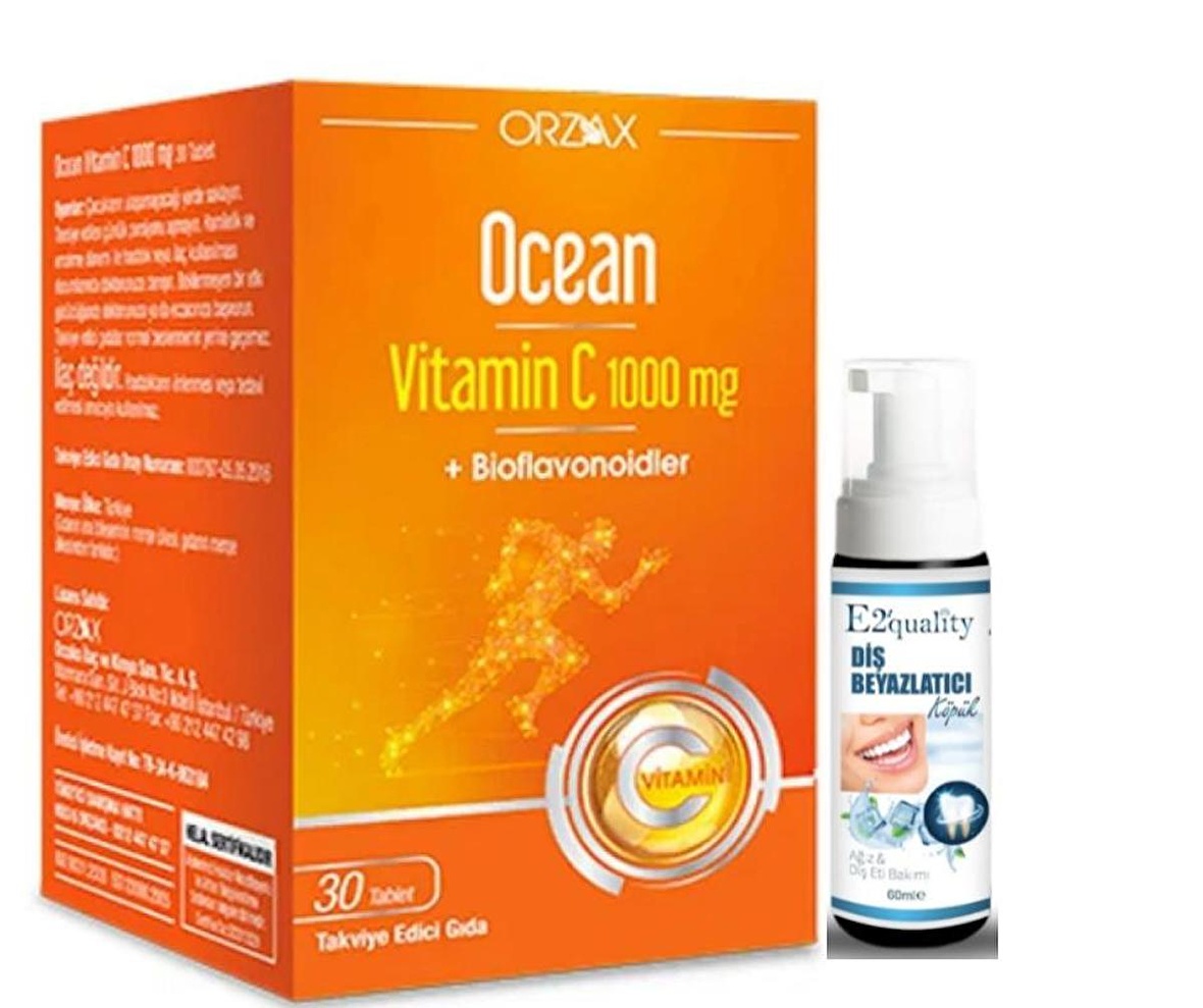 Orzax Ocean Vitamin C 30 Tablet - Diş Beyazlatıcı Köpük Hediye