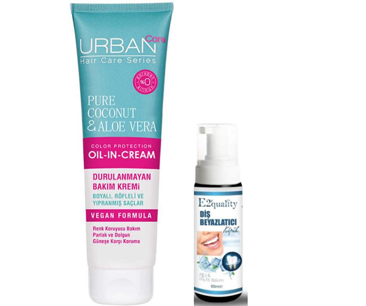 Pure Coconut & Aloe Vera Durulanmayan Bakım Kremi-  Diş Beyazlatıcı Köpük Hediye