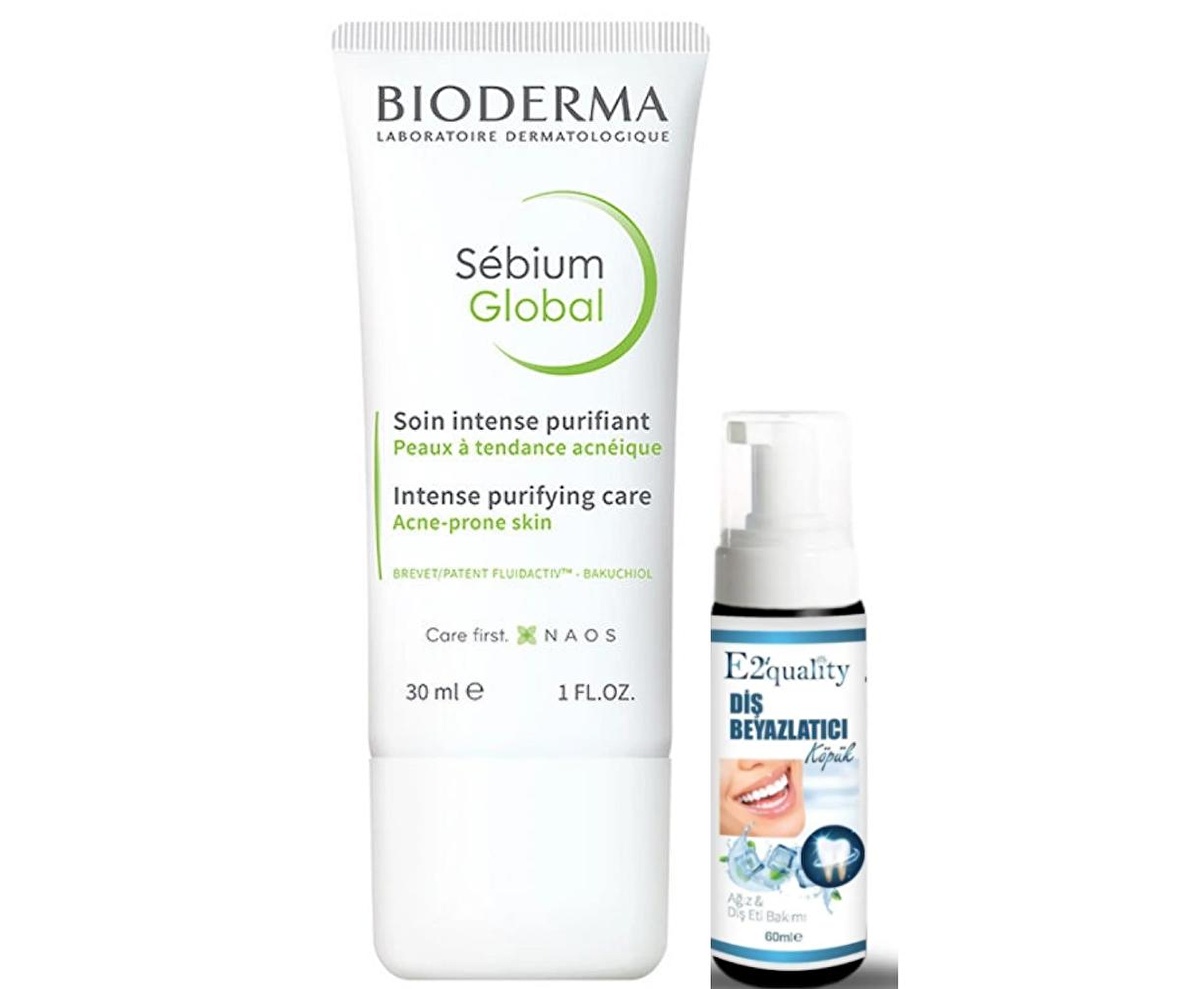 Bioderma Sebium Global Arındırıcı Krem 30 ml- Diş Beyazlatıcı Köpük Hediye 