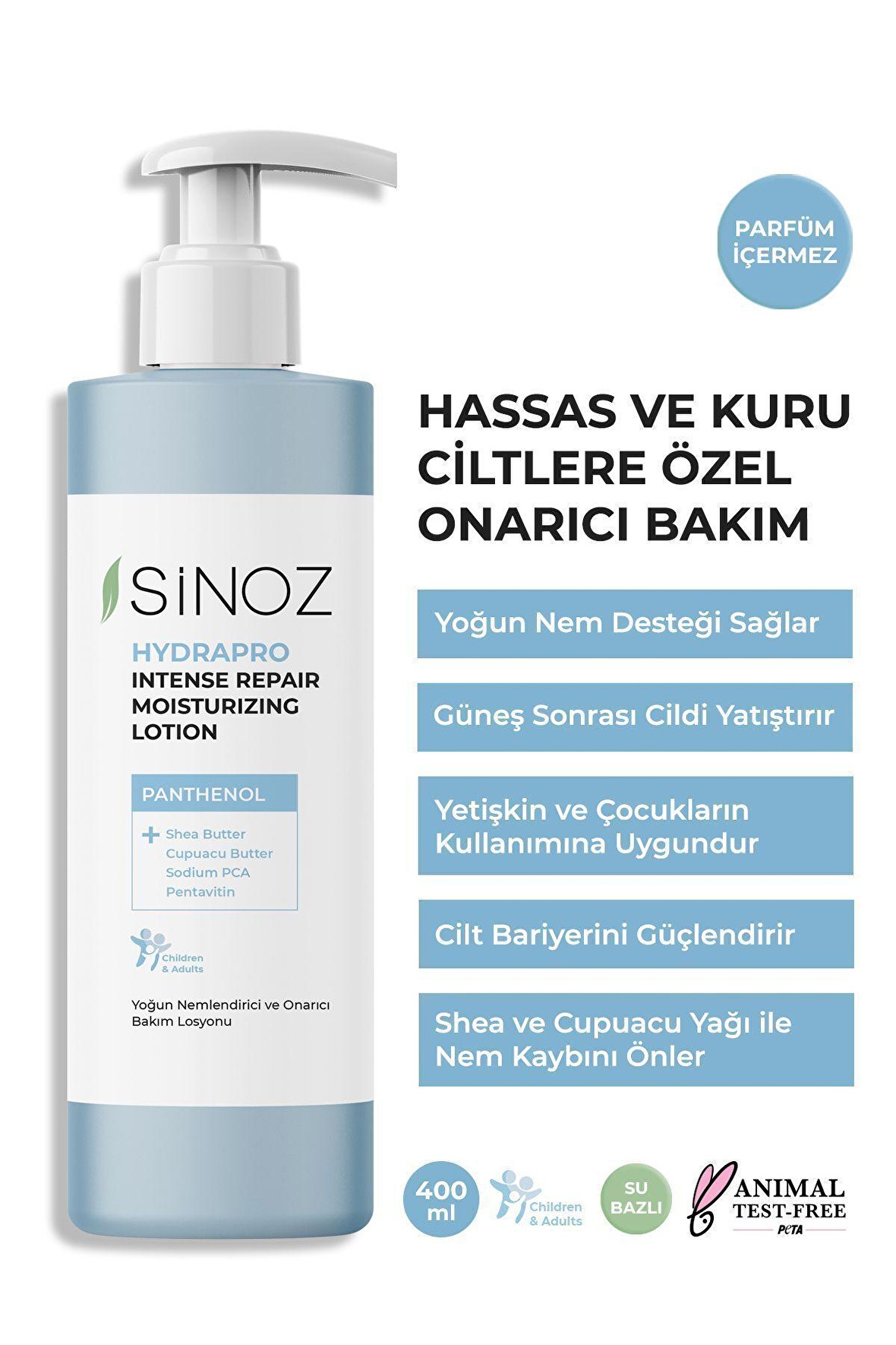 Sinoz Yoğun Nemlendirici Ve Onarıcı Bakım Losyonu 400 ml