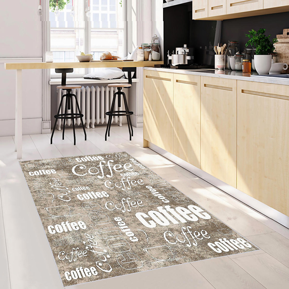 Dijital Baskı Yıkanabilir Kaymaz Taban Mutfak Halısı Ve Yolluk RVG2077