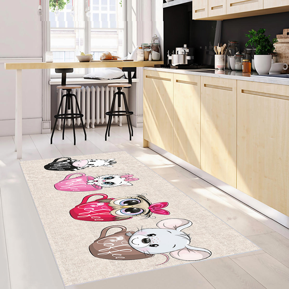 Dijital Baskı Yıkanabilir Kaymaz Taban Mutfak Halısı Ve Yolluk RVG2085-SM11