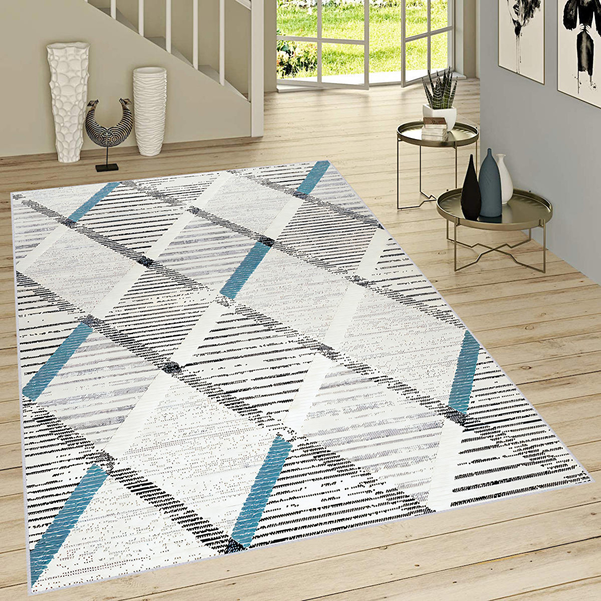 Dijital Baskı Yıkanabilir Kaymaz Taban Salon Halısı Ve Yolluk RVG0737