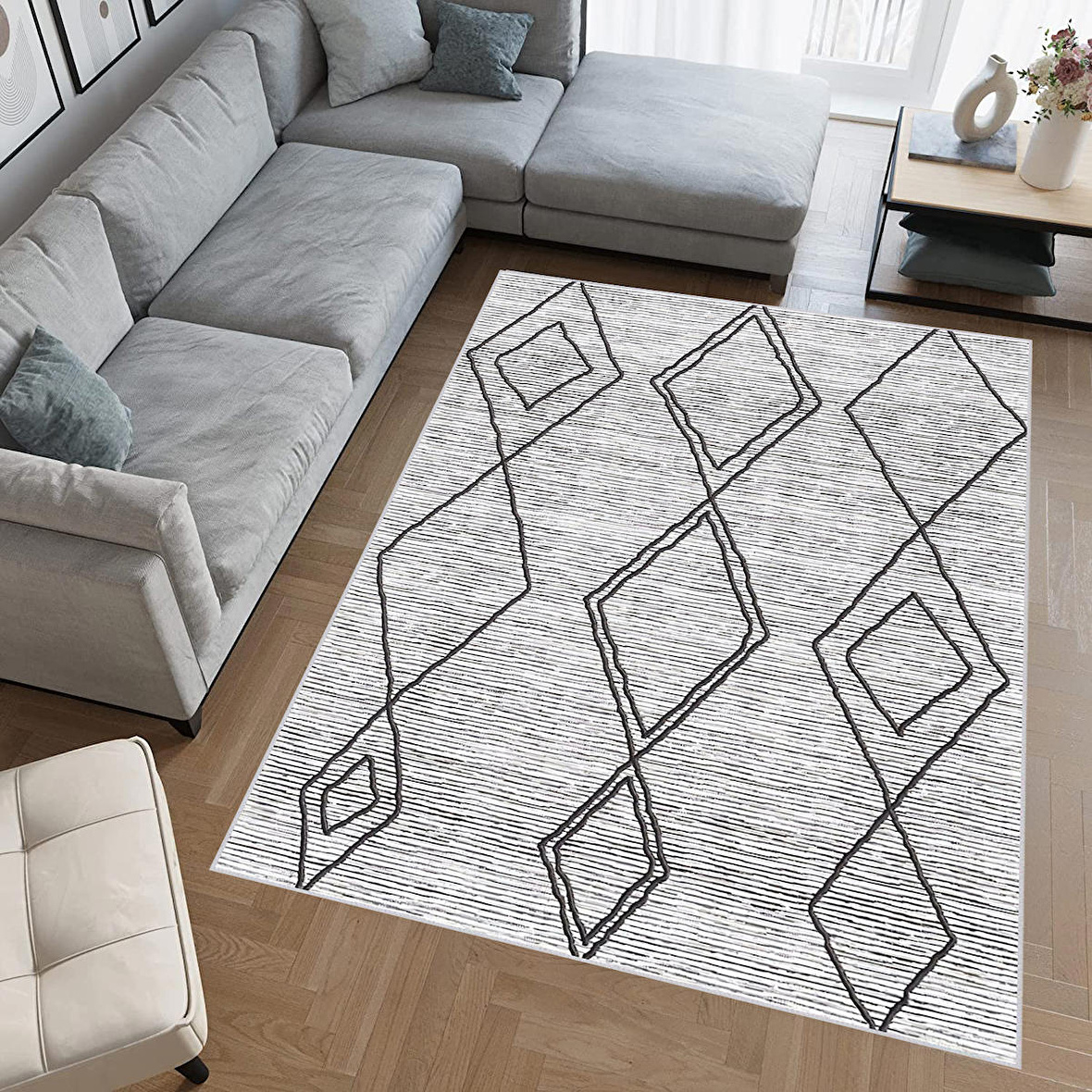 Dijital Baskı Yıkanabilir Kaymaz Taban Salon Halısı Ve Yolluk RVG0695