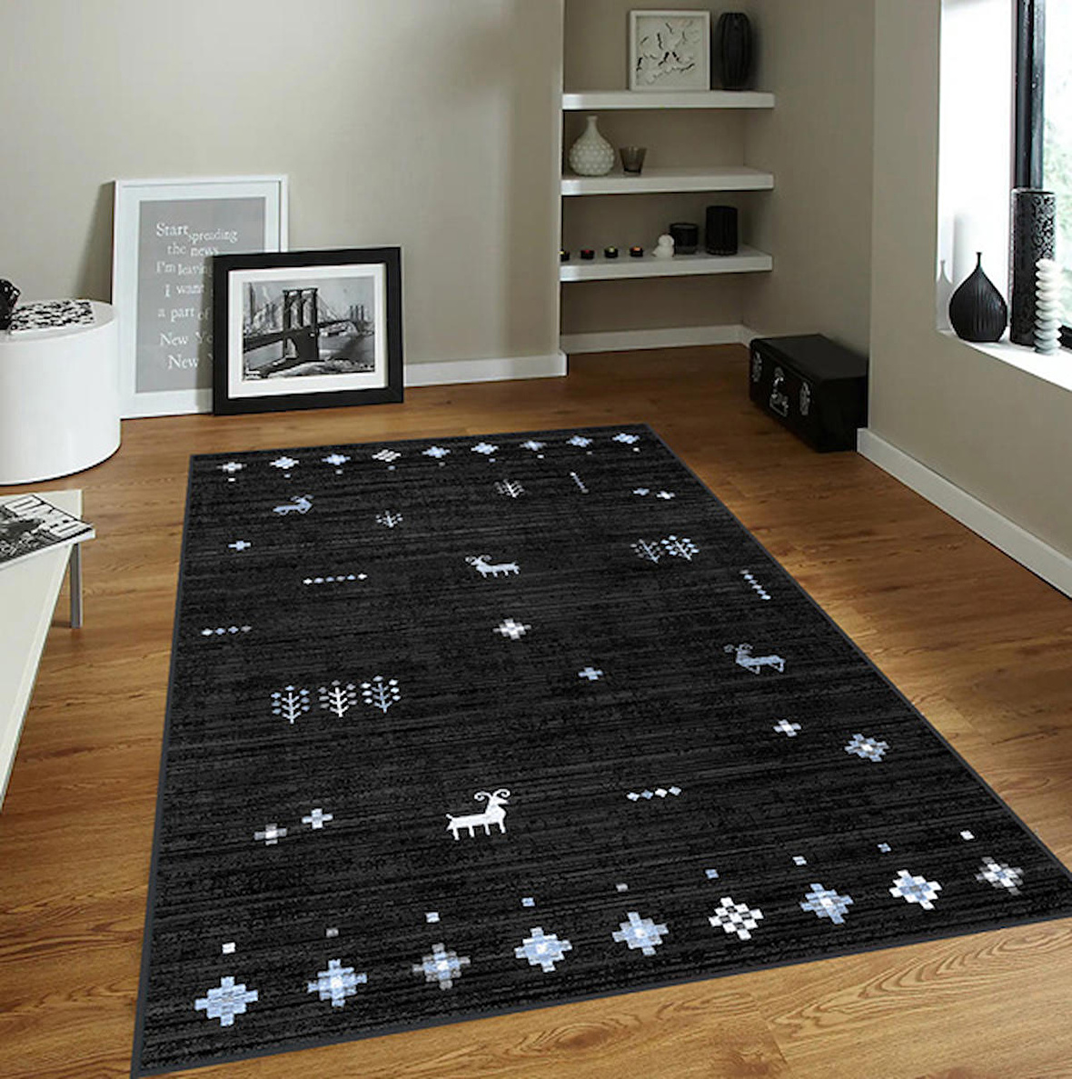 Dijital Baskı Yıkanabilir Kaymaz Taban Salon Halısı Ve Yolluk RVG0098-SD1057