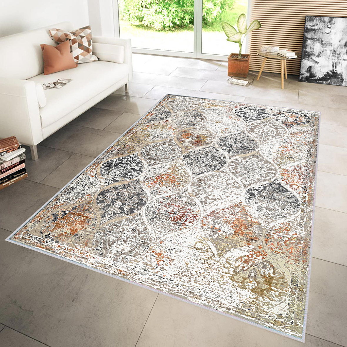 Dijital Baskı Yıkanabilir Kaymaz Taban Salon Halısı Ve Yolluk RVG1115
