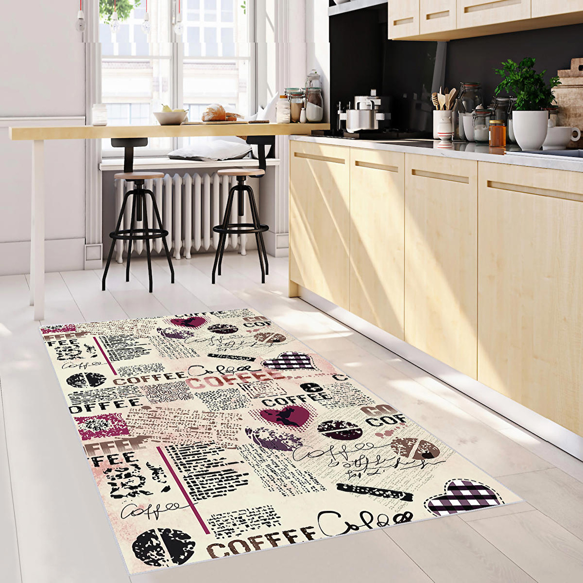 Dijital Baskı Yıkanabilir Kaymaz Taban Mutfak Halısı Ve Yolluk RVG2079