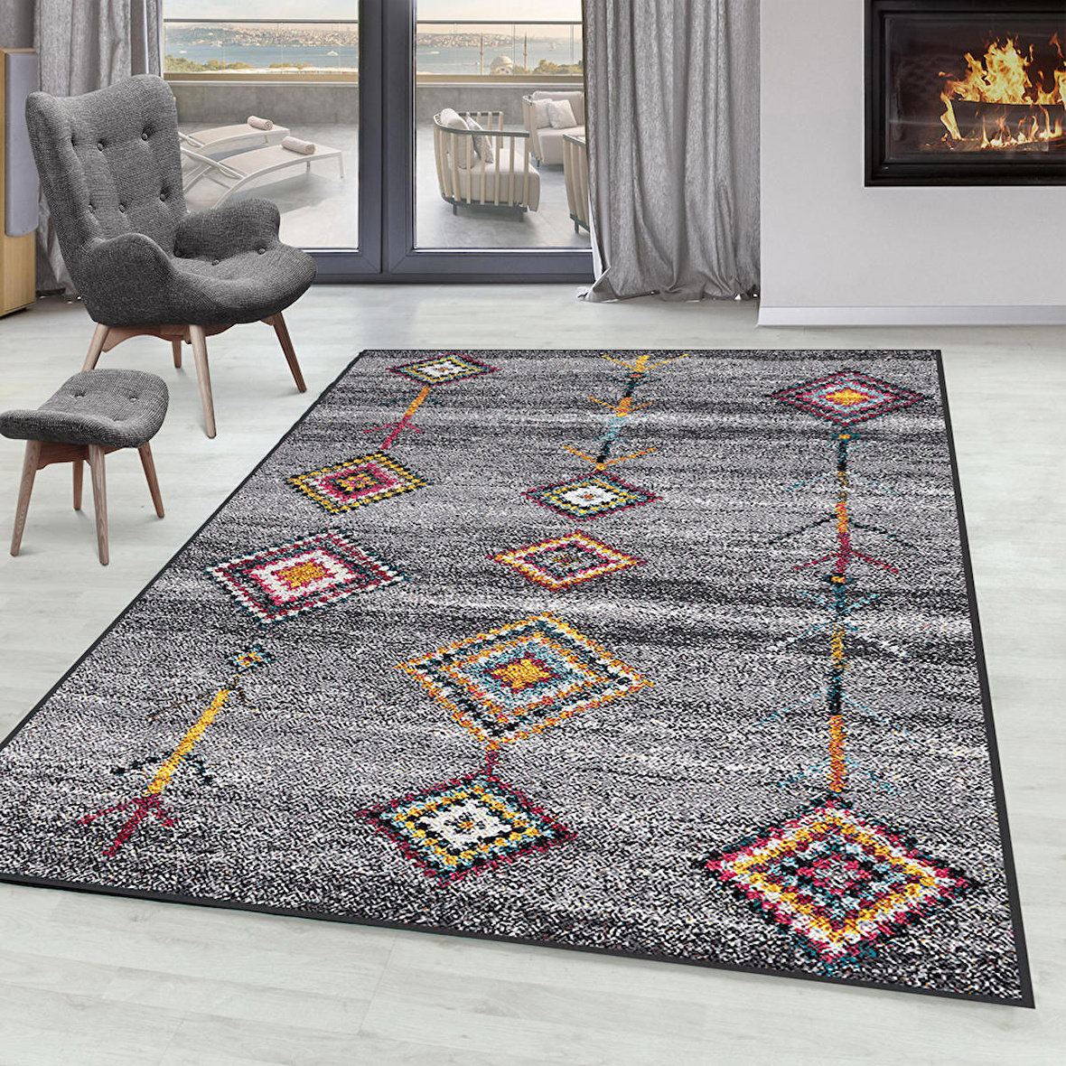 Dijital Baskı Yıkanabilir Kaymaz Taban Salon Halısı Ve Yolluk RVG0284-SM25