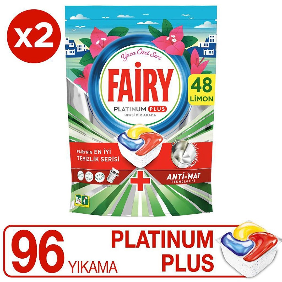 Fairy Platinum Plus 96'lı Yaza Özel Bulaşık Makinası Tableti / Kapsülü ...