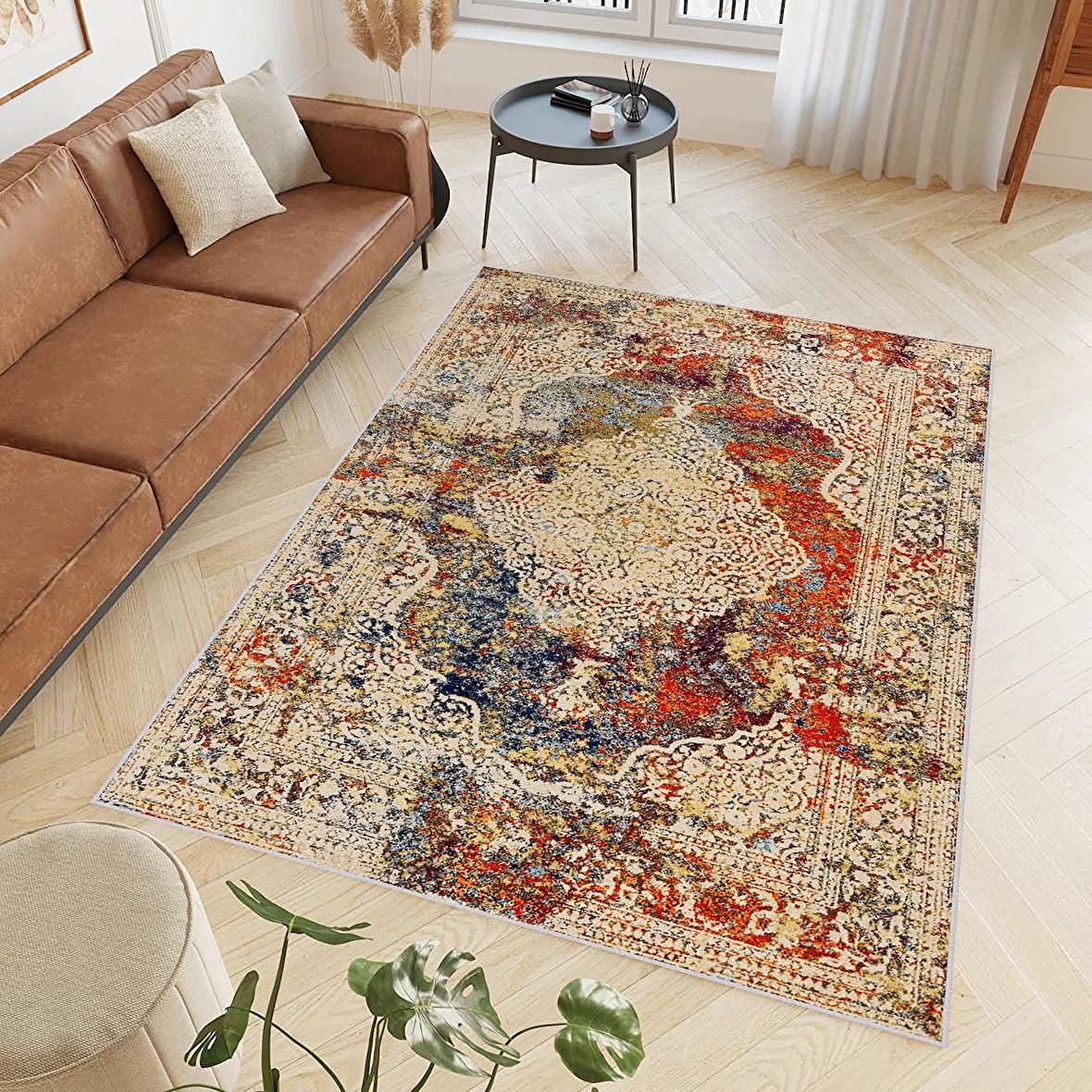 Dijital Baskı Yıkanabilir Kaymaz Taban Salon Halısı Ve Yolluk RVG0788
