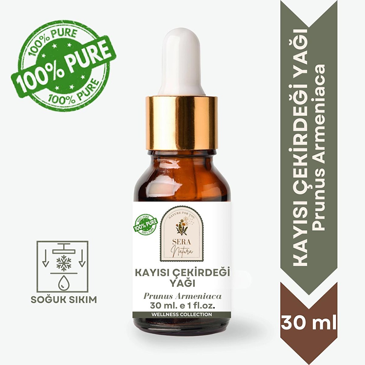 Kayısı Çekirdeği Yağı 30 ml. %100 Saf