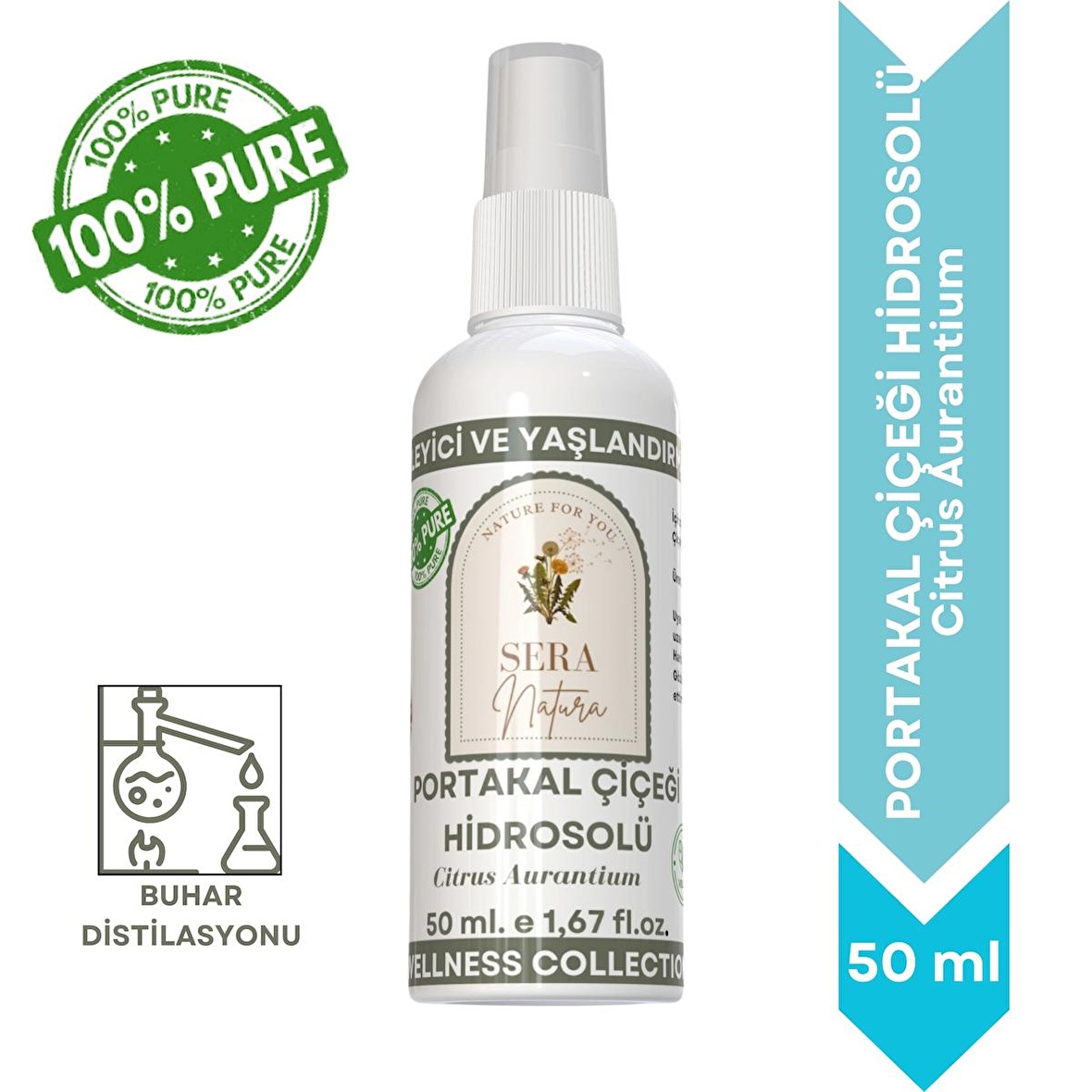 Portakal Çiçeği Hidrosolü 50 ml. %100 Saf