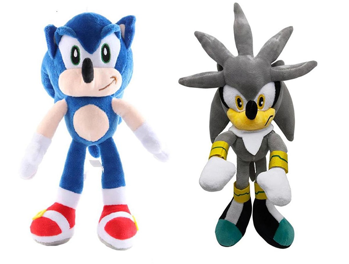 İthal Kumaş Sonic Peluş 2’li Oyuncak Seti Sonic Hedgehog & Silver Sonic ...