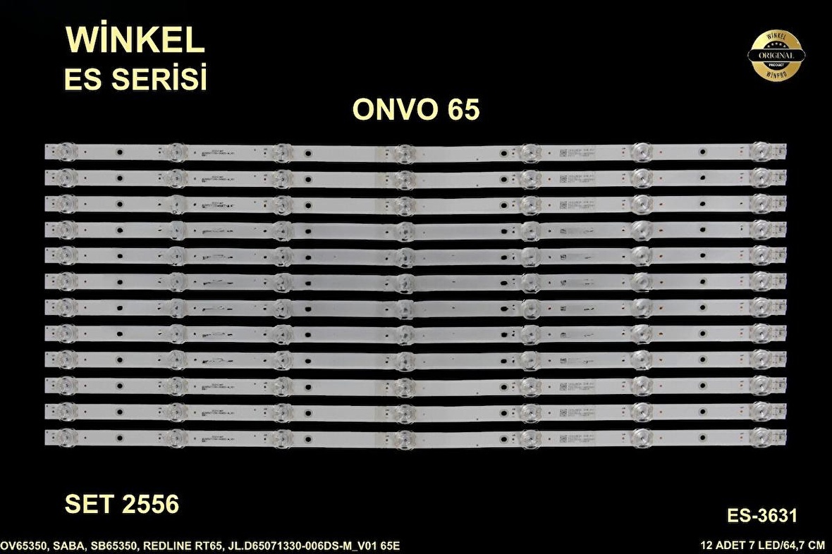 Onvo Tv LED BAR 65 inç 12li takım 12x64,7cm 7 mercek 284435-M11