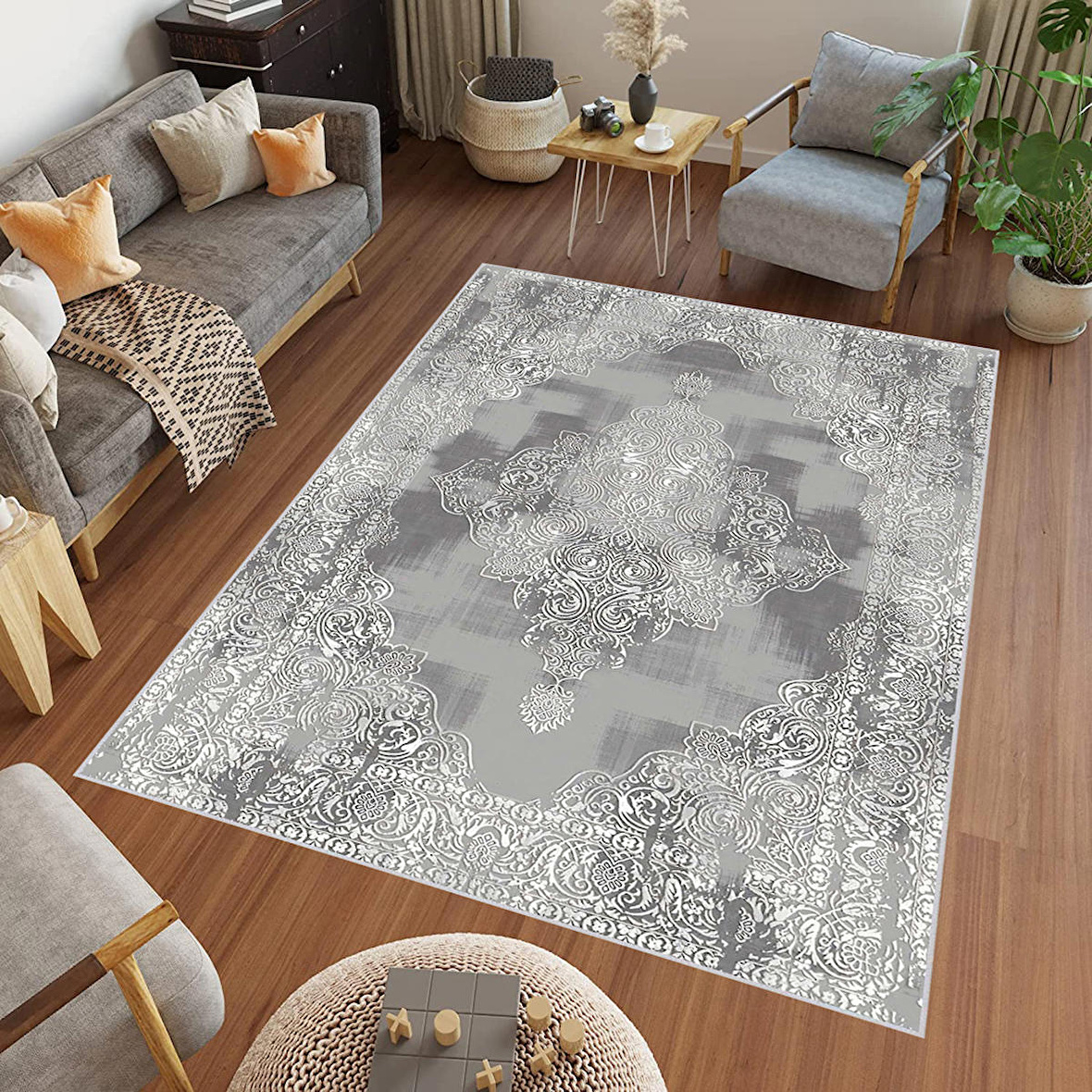 Dijital Baskı Yıkanabilir Kaymaz Taban Salon Halısı Ve Yolluk RVG0463