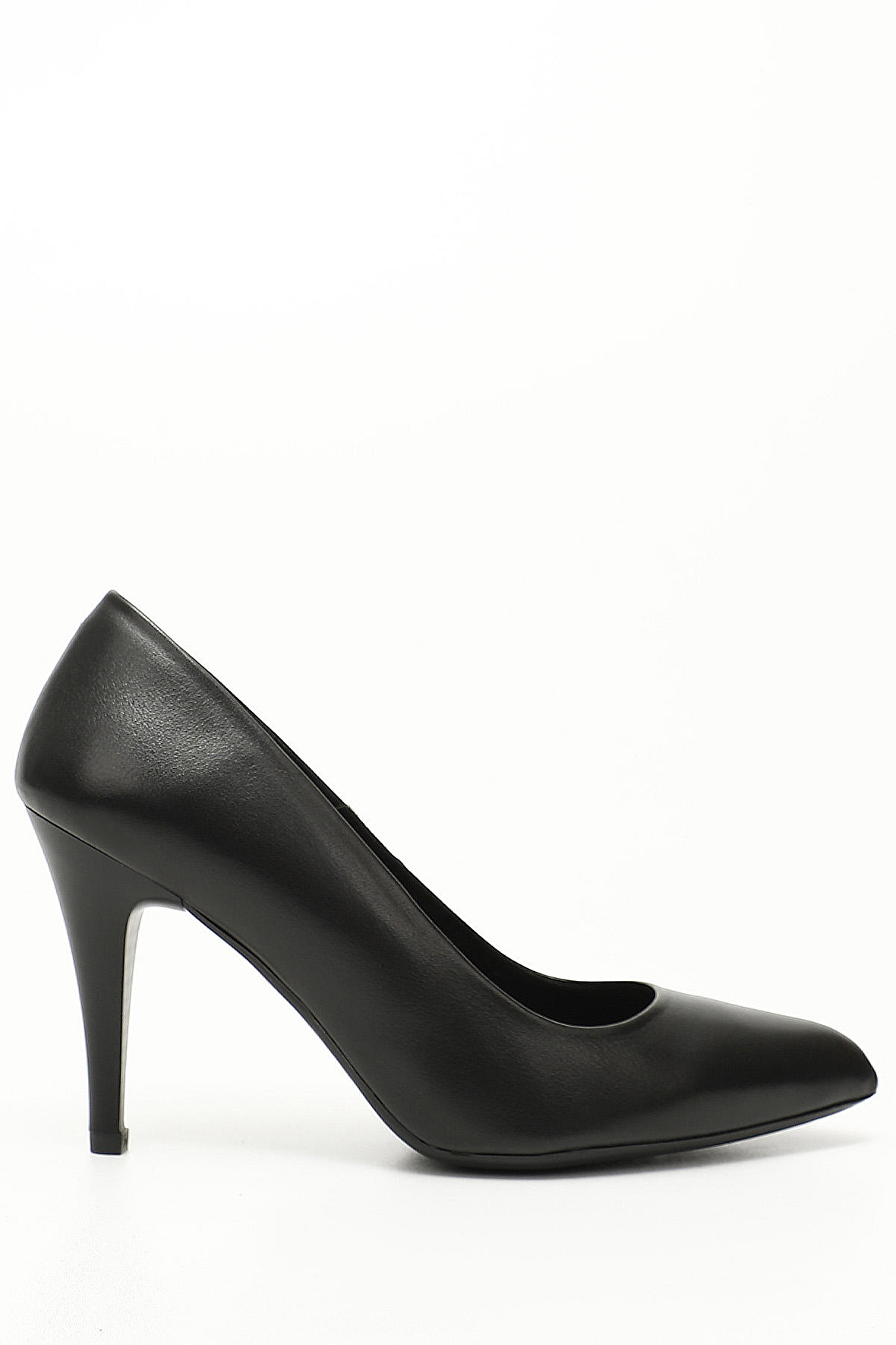 SİYAH Gön Hakiki Deri Sivri Burun İnce Yüksek Topuklu Stiletto Kadın Ayakkabı 22354