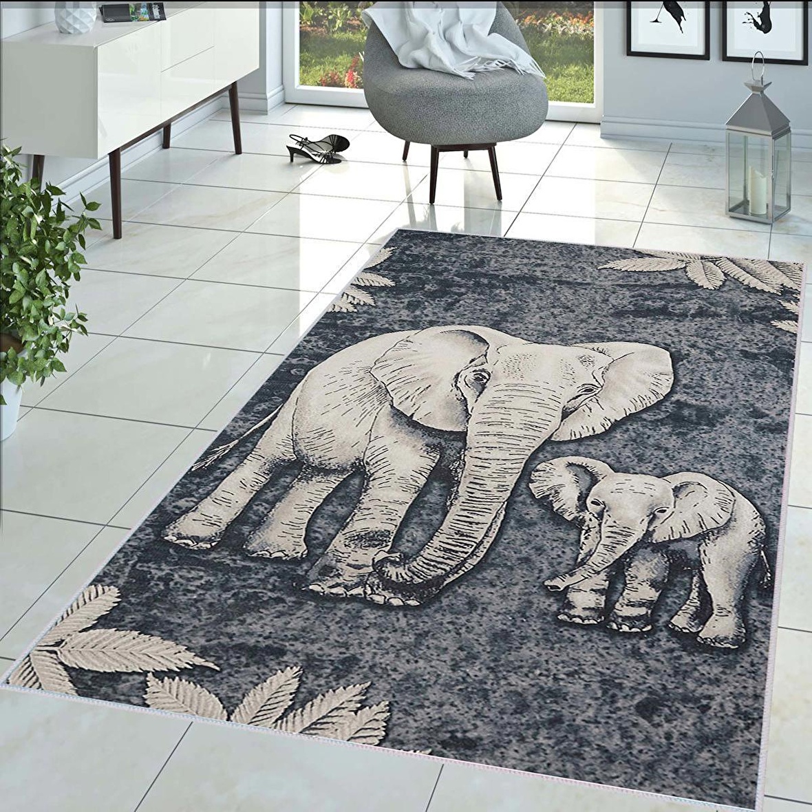 Dijital Baskı Yıkanabilir Kaymaz Taban Salon Halısı Ve Yolluk RVG1462