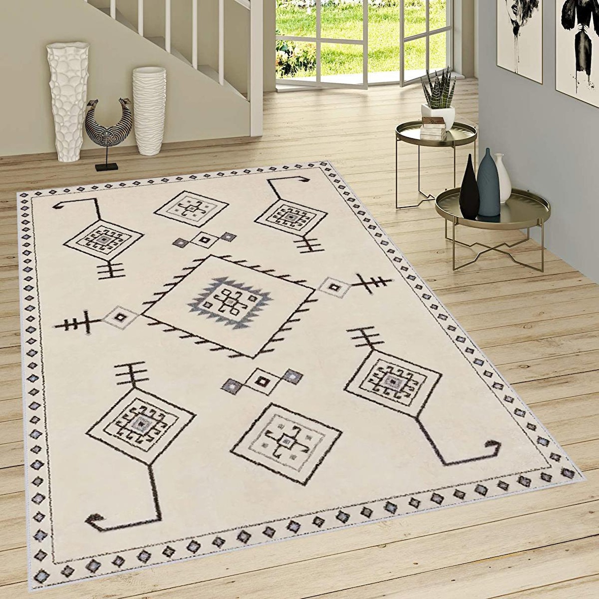 Dijital Baskı Yıkanabilir Kaymaz Taban Salon Halısı Ve Yolluk RVG0741