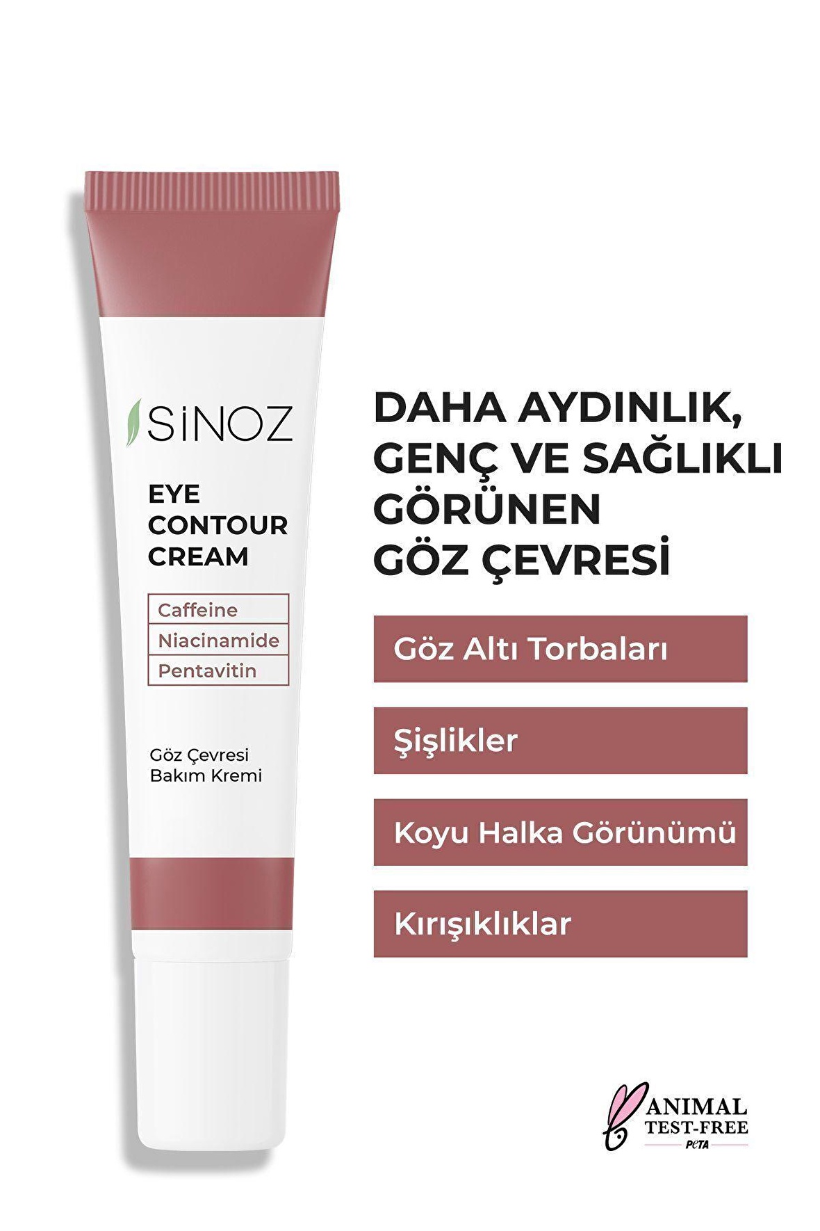 Sinoz Kırışıklık Koyu Halka Oluşumu Karşıtı Nemlendirici Göz Kremi 15 Ml Göz Altı Ve Çevresi Için