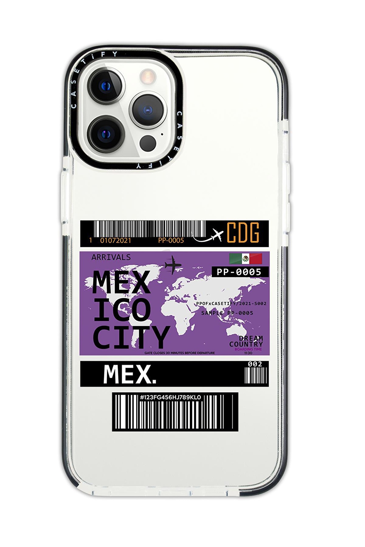 iPhone 11 Pro Max Casetify Mexico Ticket Desenli Anti Shock Premium Silikonlu Siyah Kenar