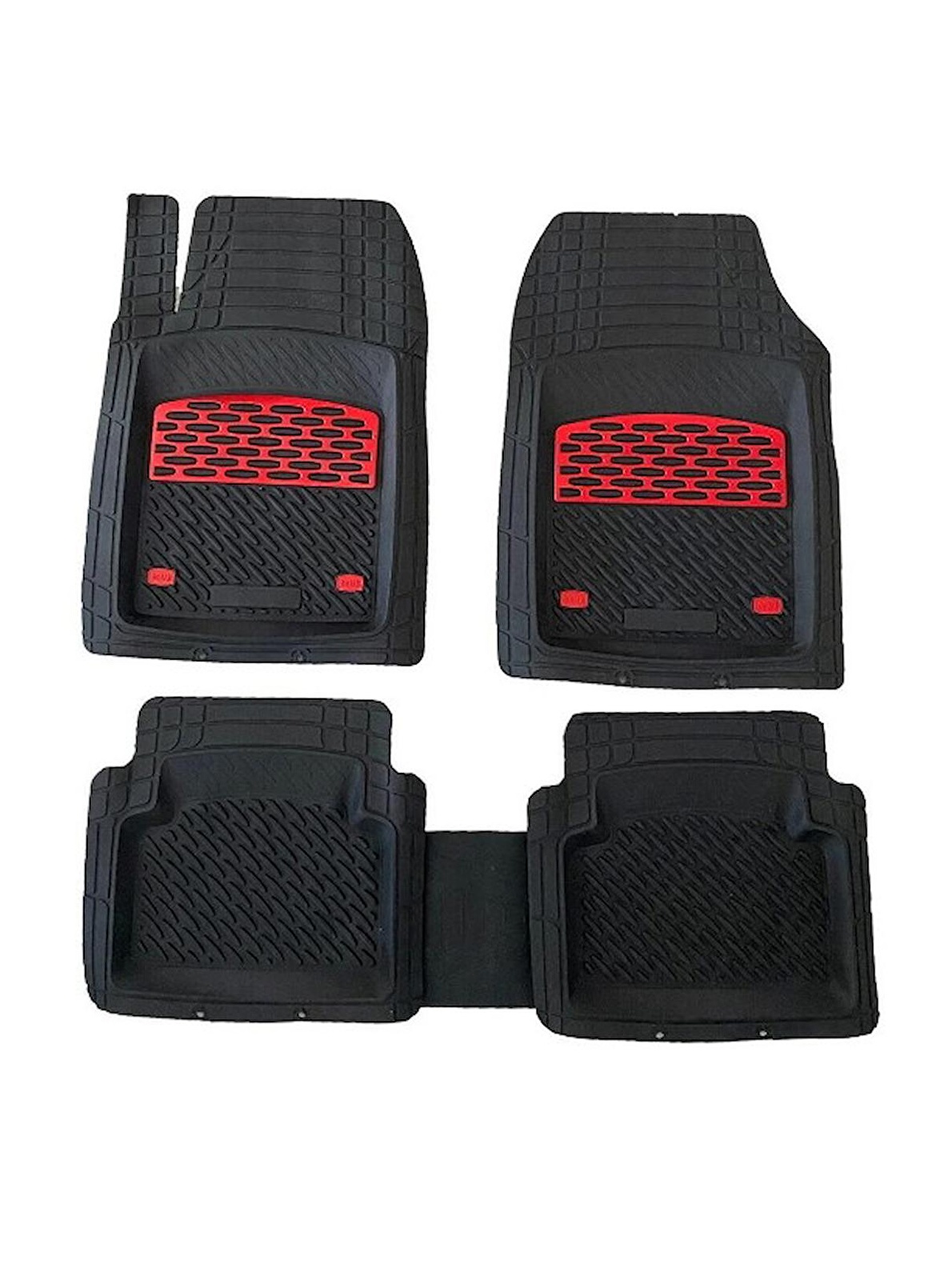 Land Rover Range Rover 1996-2002 Üniversal Kırmızı Desenli Siyah Havuzlu Paspas 