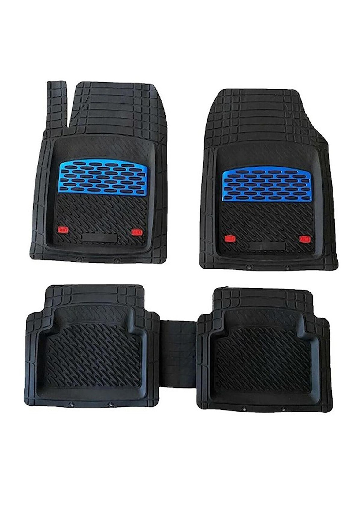Jeep Wrangler Jk 2007-2018 Üniversal Mavi Desenli Siyah Havuzlu Paspas 