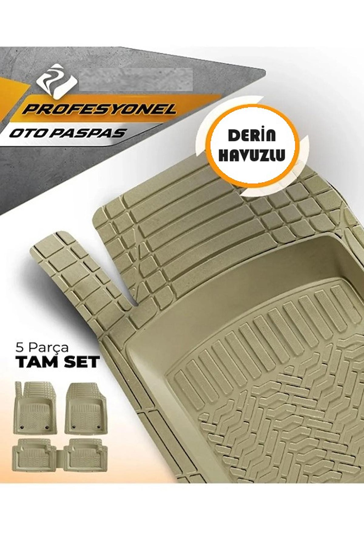 Toyota Hılux 1983-1988 Üniversal Pro Bej Havuzlu Paspas 