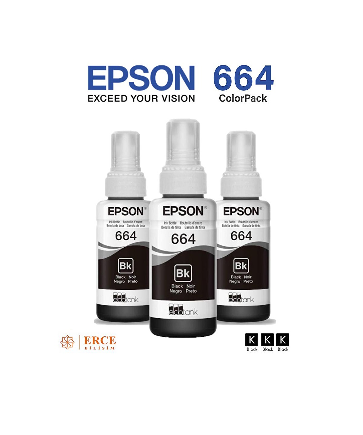 Epson 664 C13T66414A EcoTank L300 Siyah Mürekkep Seti Fiyatları ve ...