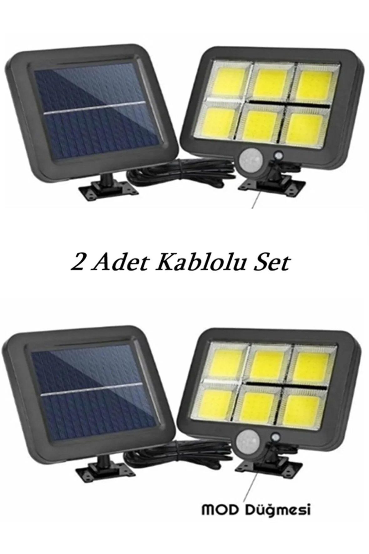 Adet Cob Led Kumandal Solar Panel G Ne Enerjili Mod Duvar Lambas Bah E Fiyatlar Ve