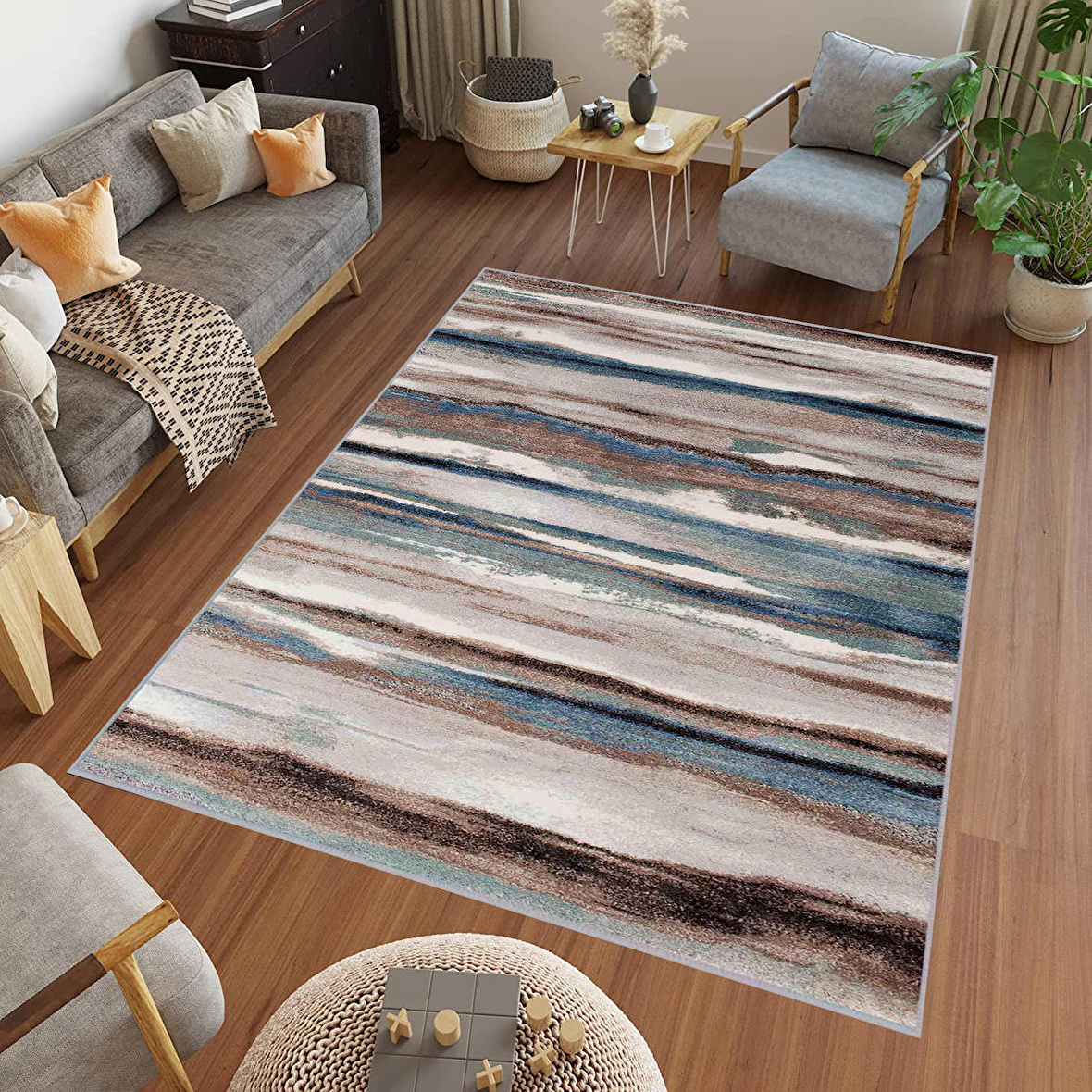 Dijital Baskı Yıkanabilir Kaymaz Taban Salon Halısı Ve Yolluk RVG0722