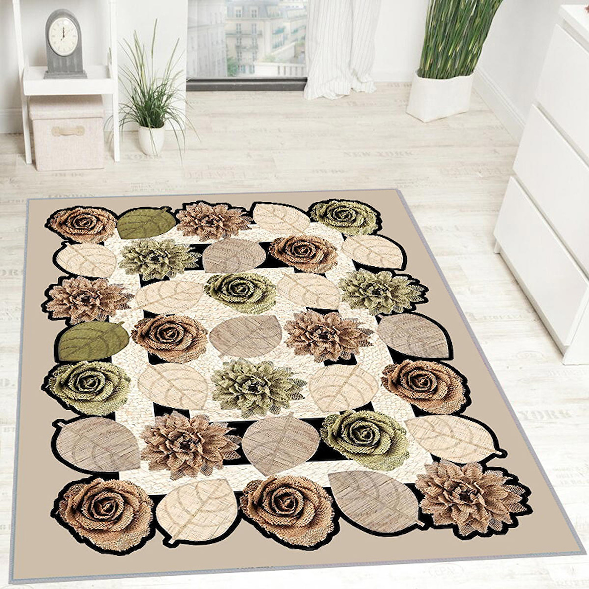 Dijital Baskı Yıkanabilir Kaymaz Taban Salon Halısı Ve Yolluk RVG0732