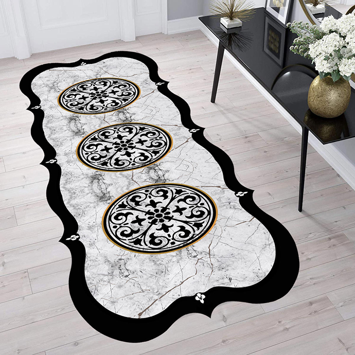 Dijital Baskı Yıkanabilir Kaymaz Taban Salon Halısı Ve Yolluk RVG0679-SM51