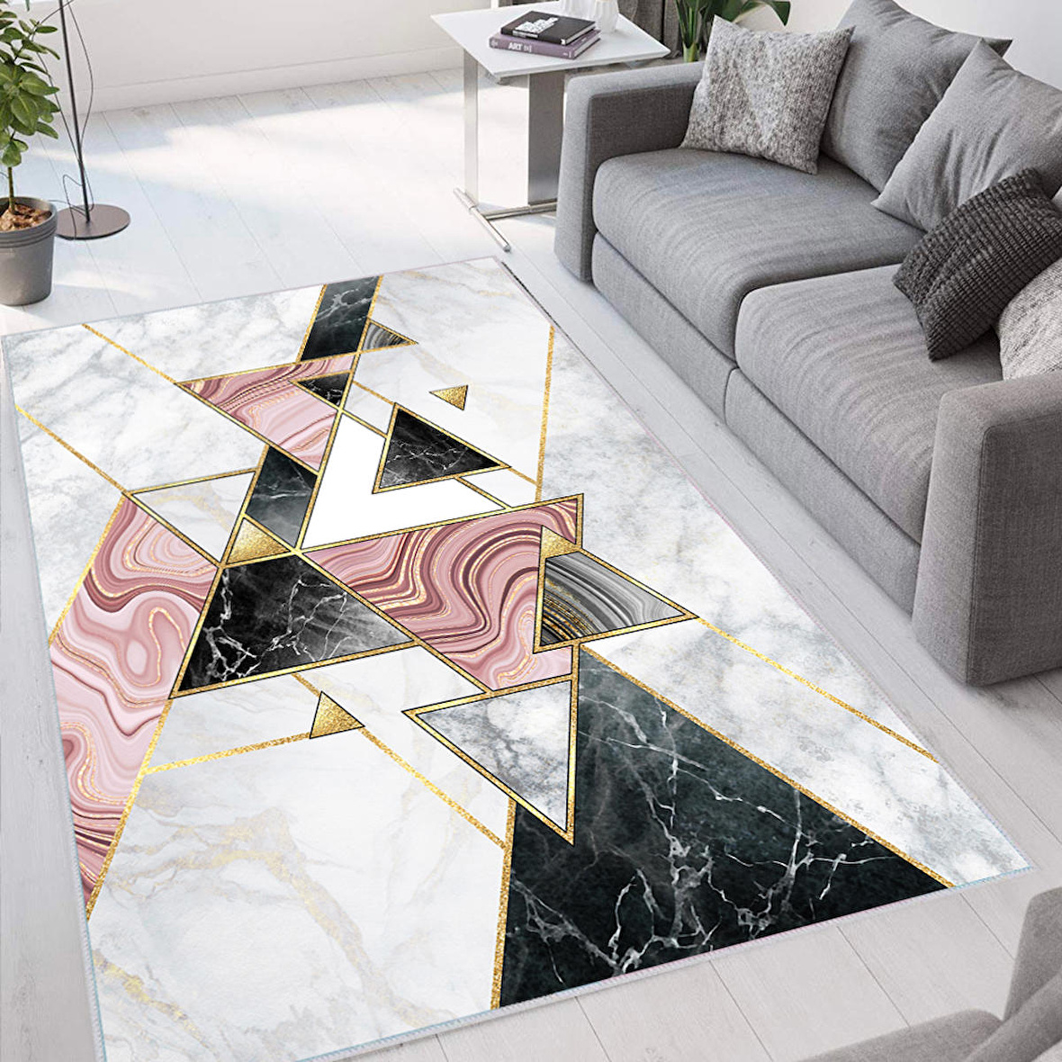 Dijital Baskı Yıkanabilir Kaymaz Taban Salon Halısı Ve Yolluk RVG1295