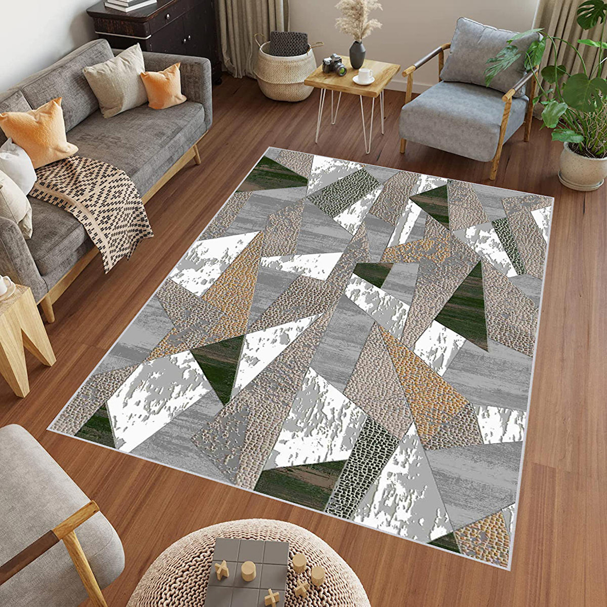 Dijital Baskı Yıkanabilir Kaymaz Taban Salon Halısı Ve Yolluk RVG0456