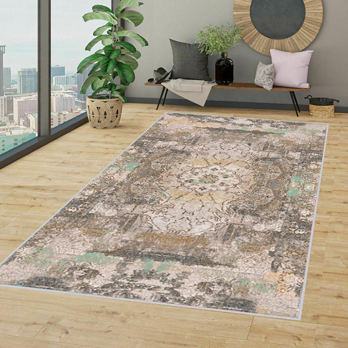 Dijital Baskı Yıkanabilir Kaymaz Taban Salon Halısı Ve Yolluk RVG1331-HT137