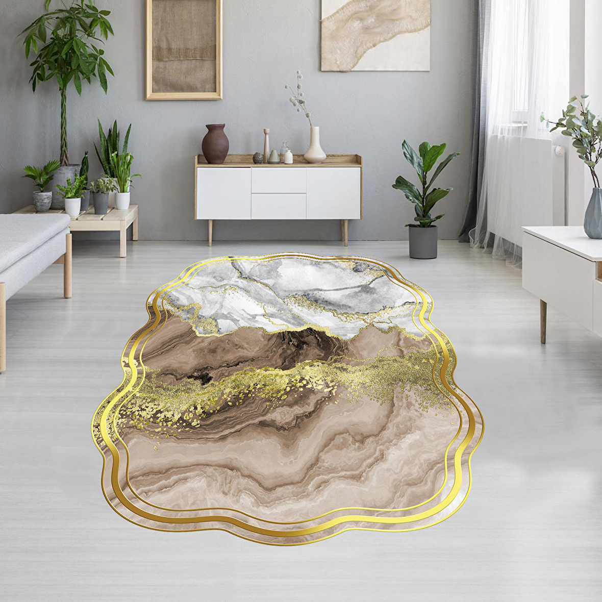 Dijital Baskı Yıkanabilir Kaymaz Taban Salon Halısı Ve Yolluk RVG1898-SD226