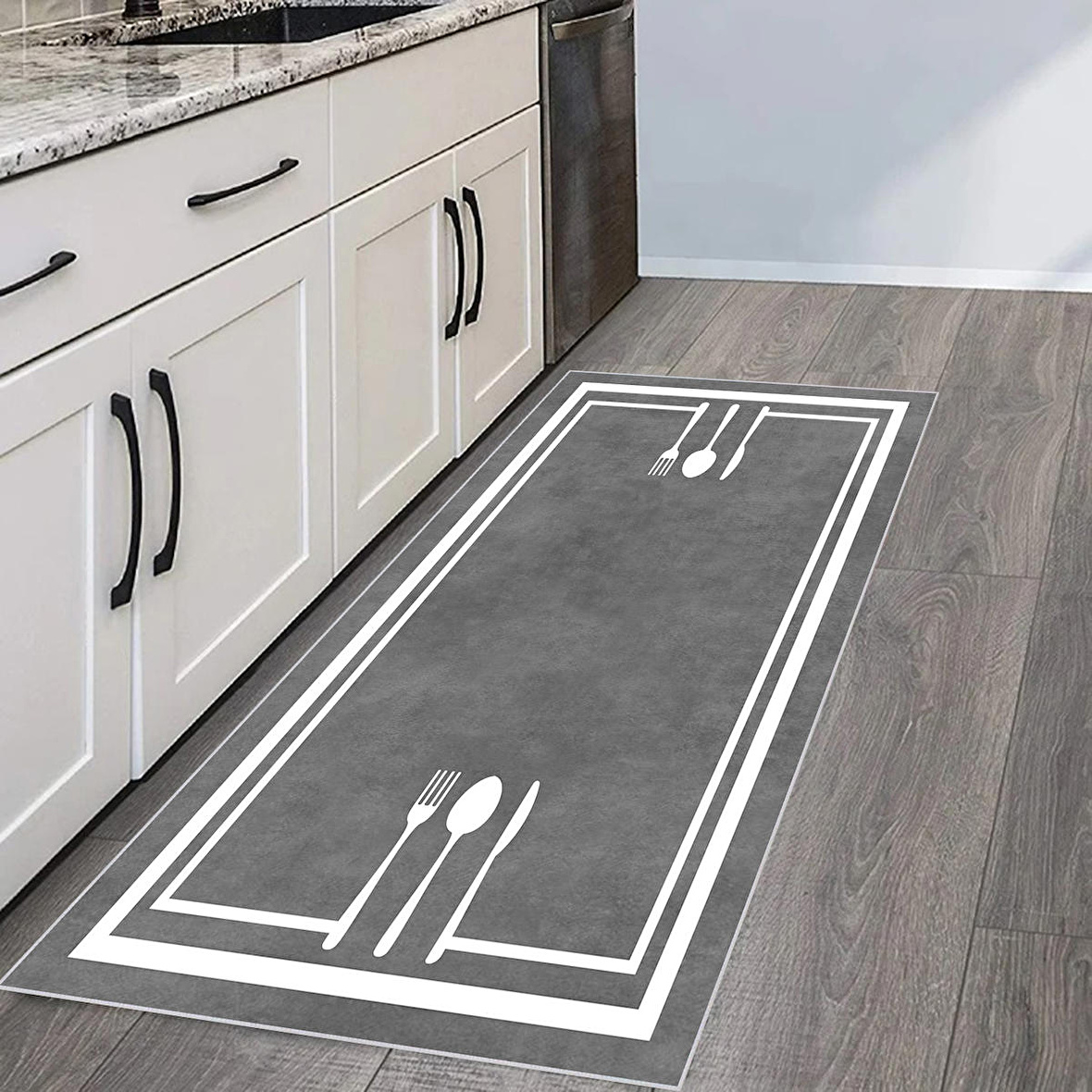 Dijital Baskı Yıkanabilir Kaymaz Taban Mutfak Halısı Ve Yolluk RVG2113-SM361