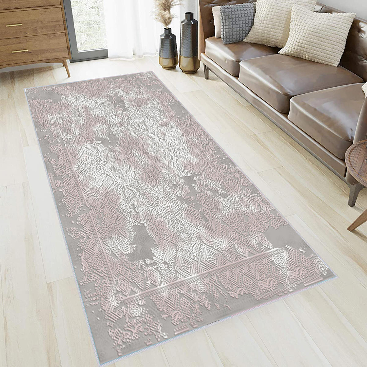 Dijital Baskı Yıkanabilir Kaymaz Taban Salon Halısı Ve Yolluk RVG1387-HY-1075