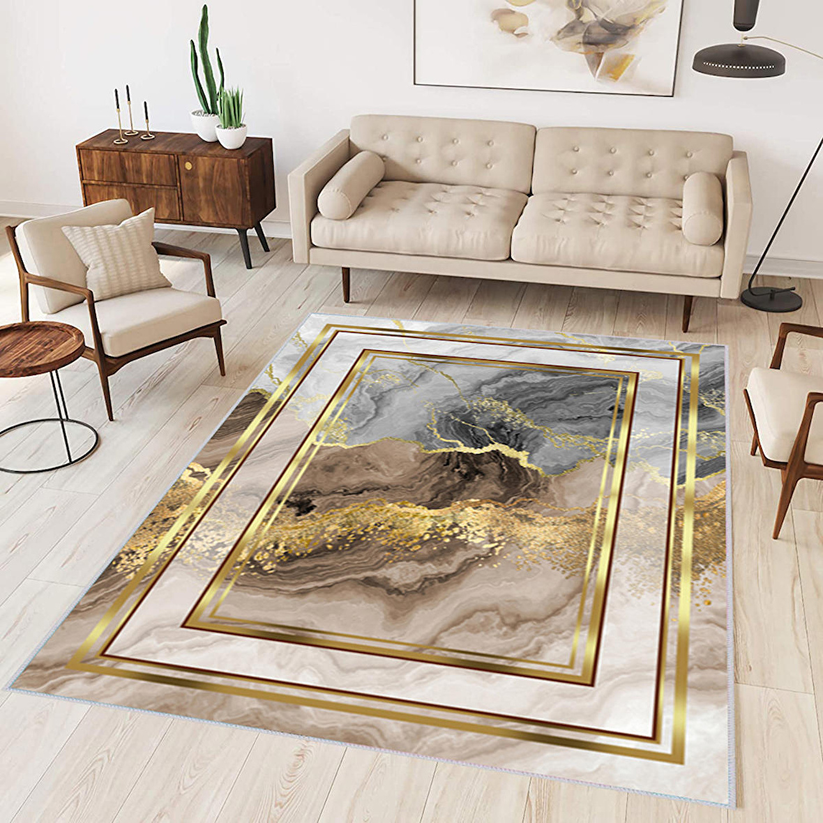 Dijital Baskı Yıkanabilir Kaymaz Taban Salon Halısı Ve Yolluk RVG0307-HY1180