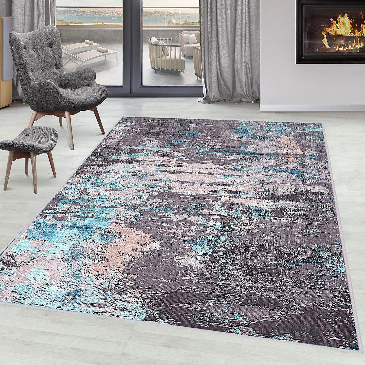 Dijital Baskı Yıkanabilir Kaymaz Taban Salon Halısı Ve Yolluk RVG1624