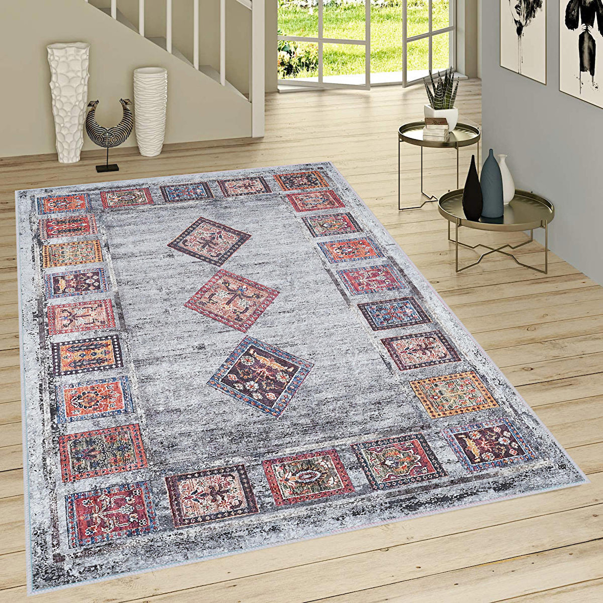 Dijital Baskı Yıkanabilir Kaymaz Taban Salon Halısı Ve Yolluk RVG1721