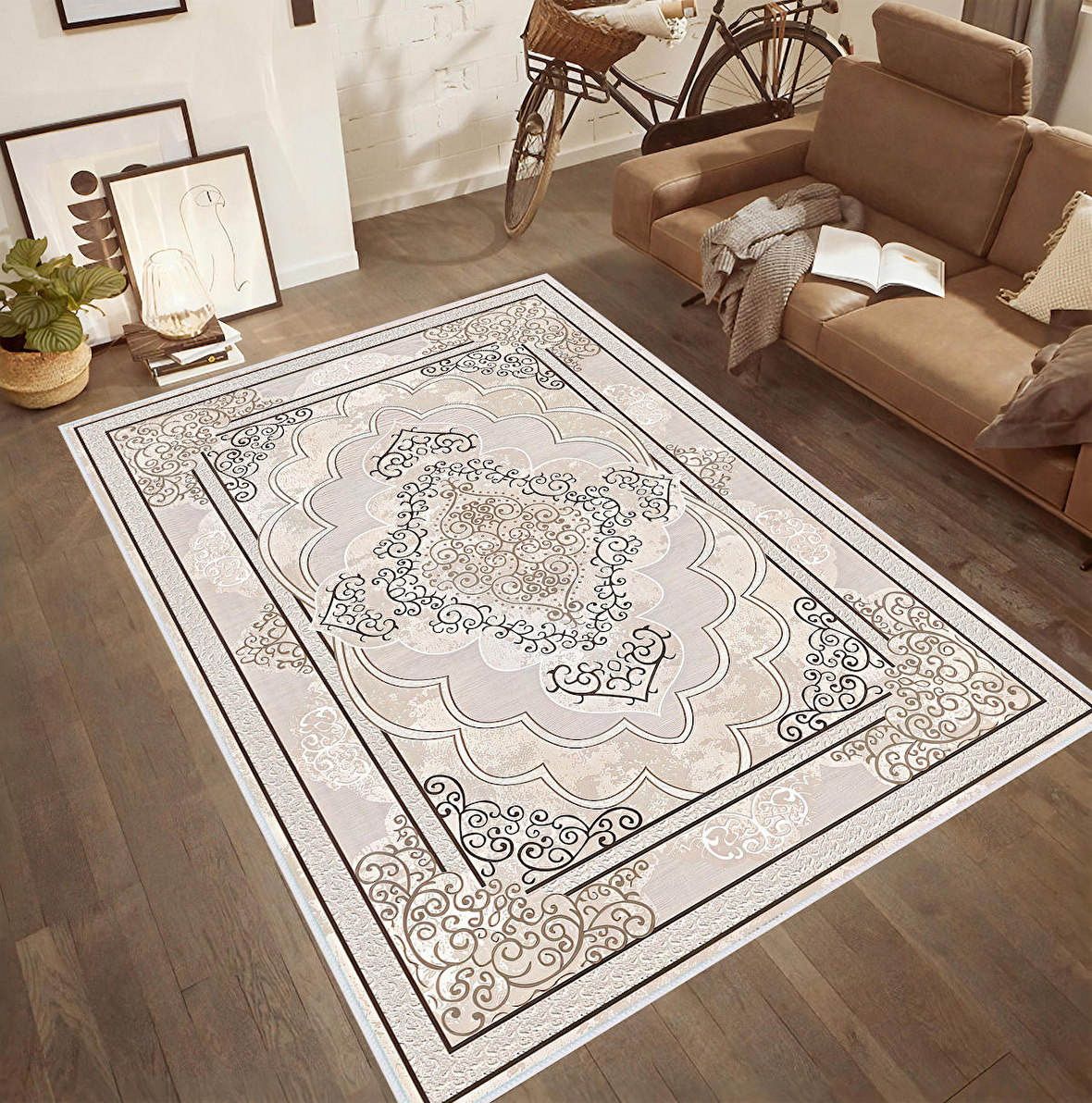 Dijital Baskı Yıkanabilir Kaymaz Taban Salon Halısı Ve Yolluk RVG0499