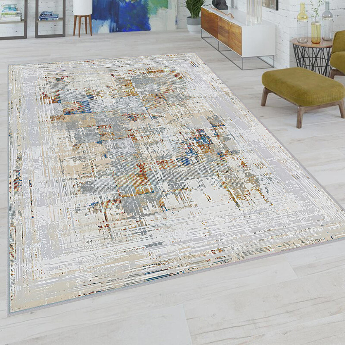 Dijital Baskı Yıkanabilir Kaymaz Taban Salon Halısı Ve Yolluk RVG0706