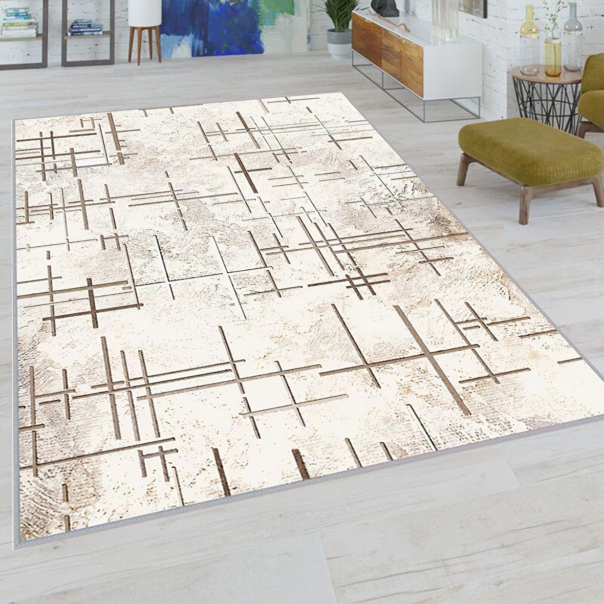 Dijital Baskı Yıkanabilir Kaymaz Taban Salon Halısı Ve Yolluk RVG0692